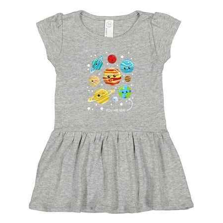 Inktastic Cute Planets Kawaii Planets Space Cosmos Stars Gift Toddler Girl Dress