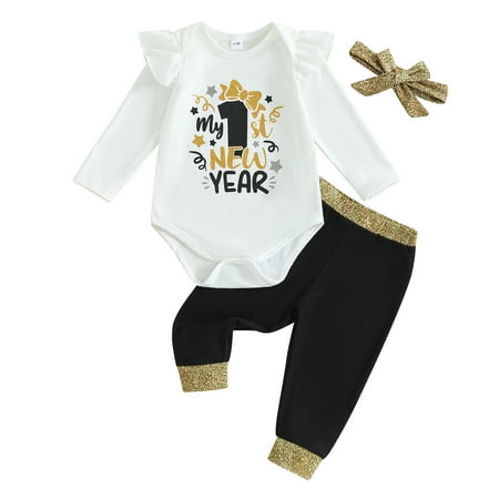 Elippeo Baby Girls New Year Outfit 3M 6M 9M 12M 18M Long Sleeve Letters Number Print Romper with Patchwork Pants and Headband Clothing Set
Elippeo Baby Girls New Year Outfit 3M 6M 9M 12M 18M Long Sleeve Letters Number Print Romper with Patchwork Pants and Headband Clothing Set
