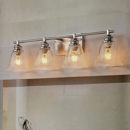 Bathroom Light Fixtures 2-Light Brushed Nickel Vanity Light with Seeded Glass Shades Modern Vanity Light Fixtures BD008-2-BN
Bathroom Light Fixtures 2-Light Brushed Nickel Vanity Light with Seeded Glass Shades Modern Vanity Light Fixtures BD008-2-BN