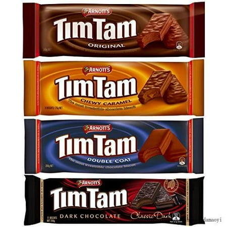 Tim Tam Classics (4 Pack) Original Double Coat Caramel And Classic Dark