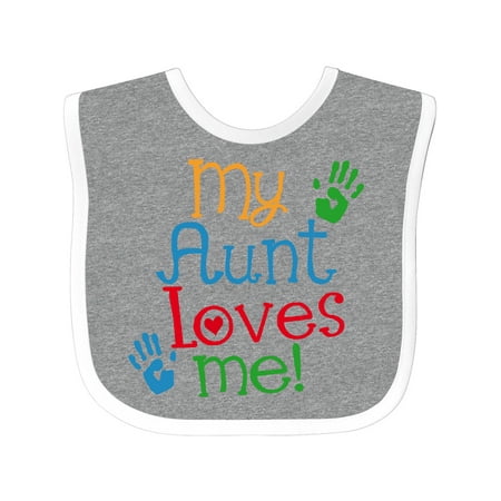 Inktastic My Aunt Loves Me Outfit Gift Baby Boy or Baby Girl Bib 
Inktastic My Aunt Loves Me Outfit Gift Baby Boy or Baby Girl Bib