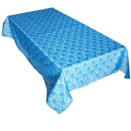 Sheer Lace Tablecloth Overlay Wedding and Party Decoration Turquoise