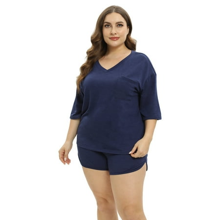 Shorts Pajama Set for Women Plus Size - Women s Pajama Set Plus Size Casual Short Sleeve Top and Shorts Nightwear Pjs Sets XL-4XL
Shorts Pajama Set for Women Plus Size - Women s Pajama Set Plus Size Casual Short Sleeve Top and Shorts Nightwear Pjs Sets XL-4XL