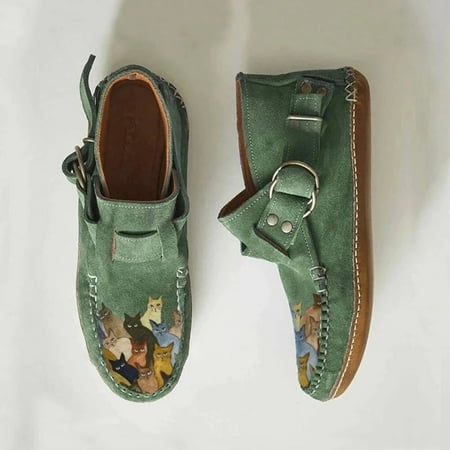 Christmas Female Comfort Cartoon Cat Printed Leather Button Casual Flat Ankle Boots
Christmas Female Comfort Cartoon Cat Printed Leather Button Casual Flat Ankle Boots