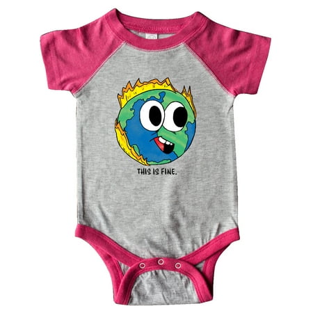 Inktastic This is Fine with Earth on Fire Gift Baby Boy or Baby Girl Bodysuit