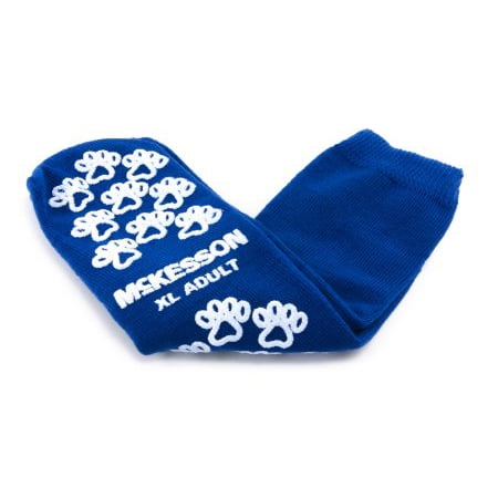 Slipper Socks McKesson Terries Adult X-Large Royal Blue Above the Ankle 40-3816-001 - Case of 48