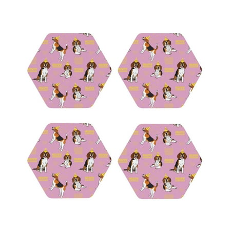 Coasters Set of 4 - Beagle Dog happy birthday Drink Coasters for Tabletop Protection Leather Coasters for Living Room Decor and Housewarming Gift Hexagon
Coasters Set of 4 - Beagle Dog happy birthday Drink Coasters for Tabletop Protection Leather Coasters for Living Room Decor and Housewarming Gift Hexagon