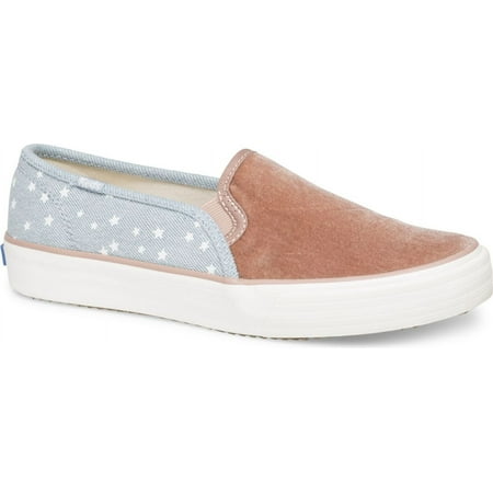 Keds Double Decker Velvet/Denim Women 6 Lt Pink