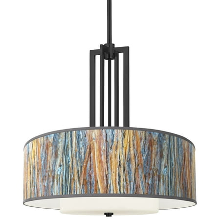 Giclee Glow Striking Bark Carey 24 Black 4-Light Chandelier