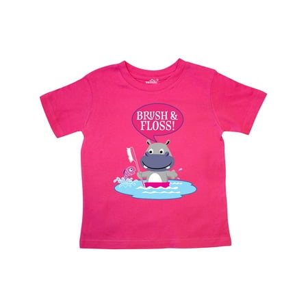 Inktastic Dental Hygiene Brush and Floss Gift Toddler Toddler Girl T-Shirt