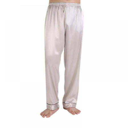 Men s Luxury Silk Sleepwear Pants Pajamas Pants