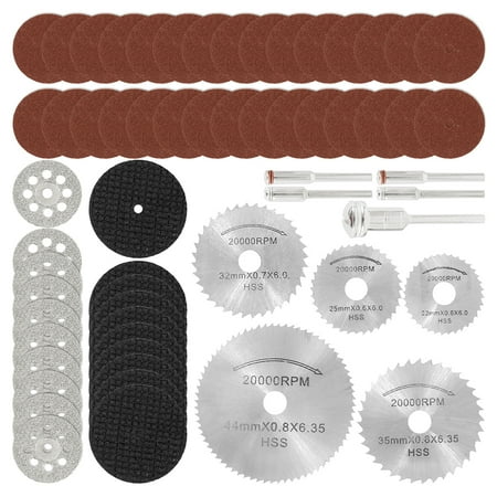 60Pcs/62Pcs Circular Saw Blade Mini Diamond Cutting Wheel Wood for Radial Used for Resin Metal Wood Stone Circular Saw Blade HSS Wood