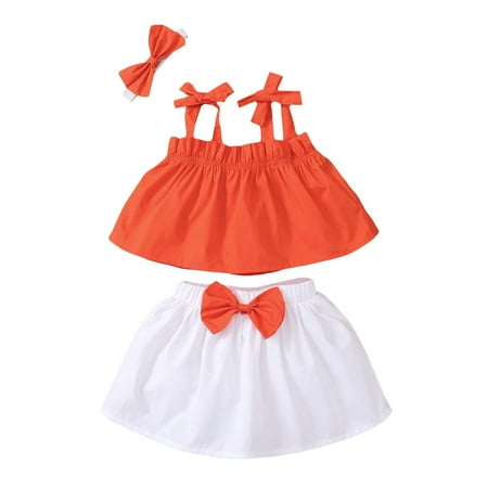 YWDJ 6 Months-4 Years Girls 2 Piece Outfit Set Kids Sleeveless Top Half Skirt Bow Headband Three-piece Set Orange 2-3 Years
YWDJ 6 Months-4 Years Girls 2 Piece Outfit Set Kids Sleeveless Top Half Skirt Bow Headband Three-piece Set Orange 2-3 Years