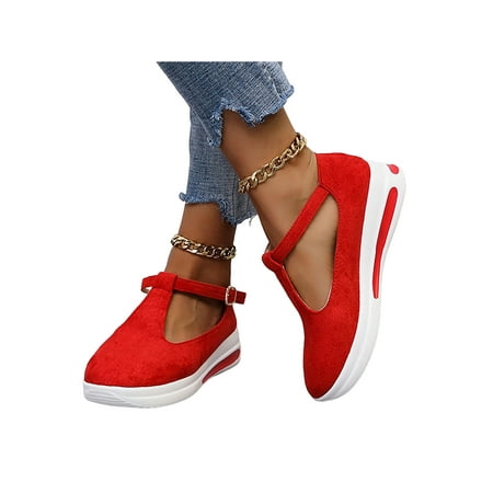 Woobling Women Breathable T-strap Pumps Sport Buckle Round Toe Mary Jane Driving Casual Thick Sole Pumps
Woobling Women Breathable T-strap Pumps Sport Buckle Round Toe Mary Jane Driving Casual Thick Sole Pumps
