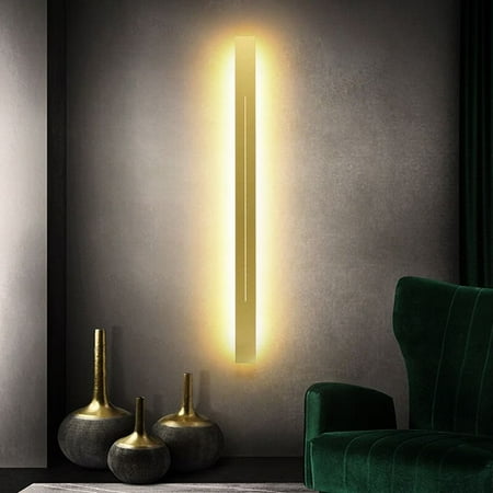 Litfad Long LED Wall Light Modern Strip Sconce for Living Room Gold 39 3 Color Light
Litfad Long LED Wall Light Modern Strip Sconce for Living Room Gold 39 3 Color Light