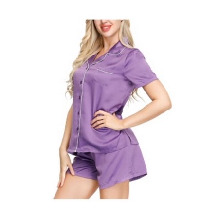 INK + IVY Women s Woven Satin Short Sleeve Notch Collar and Sleep Short Set 2pc.
INK + IVY Women s Woven Satin Short Sleeve Notch Collar and Sleep Short Set 2pc.