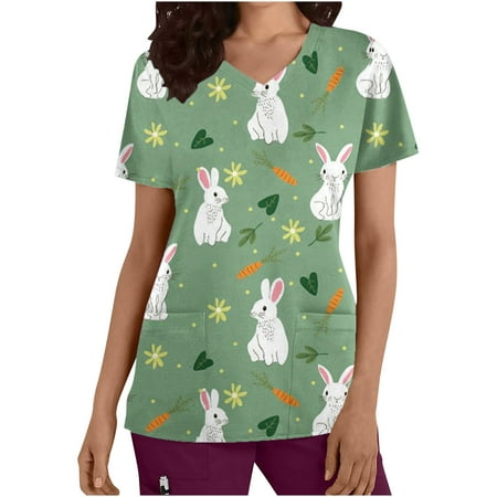 lulshou Women s Scrubs Tops with Pocket Fashion Easter Rabbit Print Short Sleeve Working Uniform Top Nurses Tunic Uniform Clinic Carer Workwear Top V-neck Protective Clothing Tops Summer Clearance
lulshou Women s Scrubs Tops with Pocket Fashion Easter Rabbit Print Short Sleeve Working Uniform Top Nurses Tunic Uniform Clinic Carer Workwear Top V-neck Protective Clothing Tops Summer Clearance