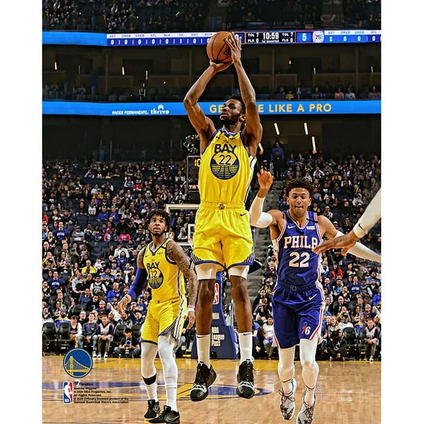 Andrew Wiggins Golden State Warriors Unsigned 3-Point Shot vs. Philadelphia 76ers Photograph