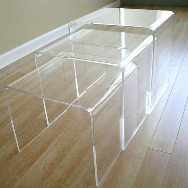 Table Display Stands in Clear (Set of 3)