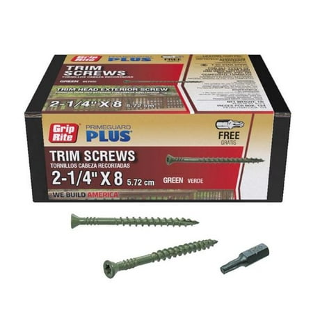 Grip-rite 5030167 2.25 in. No.9 Star Trim Head Deck Screw Ceramic Coated - Pack of 12
Grip-rite 5030167 2.25 in. No.9 Star Trim Head Deck Screw Ceramic Coated - Pack of 12