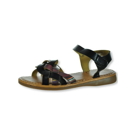 Olivia Miller Girls Rainbow Braid Sandals - black 5 toddler