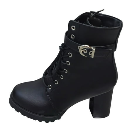 Ladies New Solid Leather Large Size Short Boots Side Zipper Belt Buckle Ultra High Heel Thick Heel Platform Ankle Boots
Ladies New Solid Leather Large Size Short Boots Side Zipper Belt Buckle Ultra High Heel Thick Heel Platform Ankle Boots