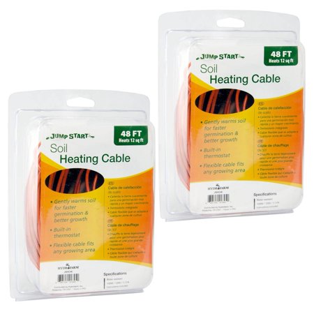 Hydrofarm JSHC48 Jump Start Soil 48' Heating Cable - Built-In Thermostat, 2 Pack