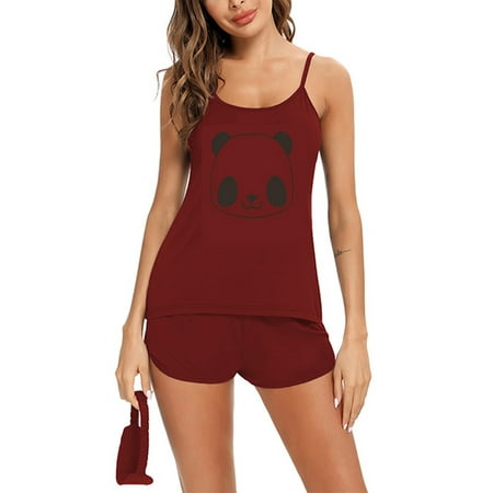 Niuer Short Pajamas Set for Women Sleeveless Cute Sleepwear Teen Girls Cartoon Printed 2 Piece Cami Shorts Set Soft Juniors Lounge Set with Blindfold Wine Red XL(US 14-16)
Niuer Short Pajamas Set for Women Sleeveless Cute Sleepwear Teen Girls Cartoon Printed 2 Piece Cami Shorts Set Soft Juniors Lounge Set with Blindfold Wine Red XL(US 14-16)