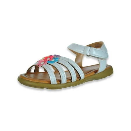 Laura Ashley Girls Braided Sandals - white 10 toddler