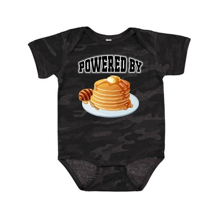 Inktastic Powered by Pancakes Gift Baby Boy or Baby Girl Bodysuit