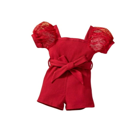 Toddler Baby Girls Solid Color Jumpsuit Bubble Sleeve Floral Short Sleeve Waistband Tie Five Pants Newborn Infant Child Clothing Streetwear Kids Dailywear Outwear
Toddler Baby Girls Solid Color Jumpsuit Bubble Sleeve Floral Short Sleeve Waistband Tie Five Pants Newborn Infant Child Clothing Streetwear Kids Dailywear Outwear
