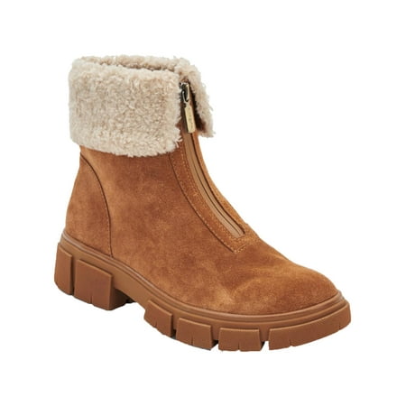 Aqua College Womens Perla Leather Lugged Sole Ankle Boots