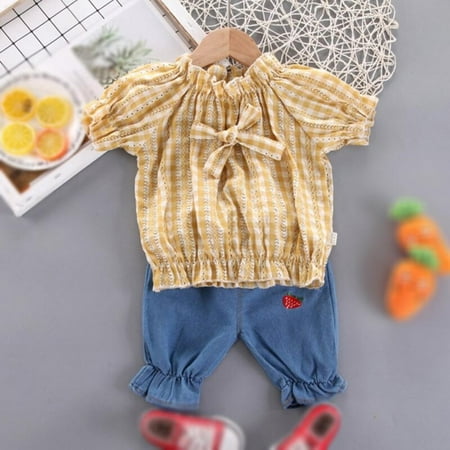 Summer Children s Clothing Girls Sets Sgort Sleeveborn Infant Baby Plaid Shirt Strawberry Print Jean Pants Casual Suit 0-3Y
Summer Children s Clothing Girls Sets Sgort Sleeveborn Infant Baby Plaid Shirt Strawberry Print Jean Pants Casual Suit 0-3Y