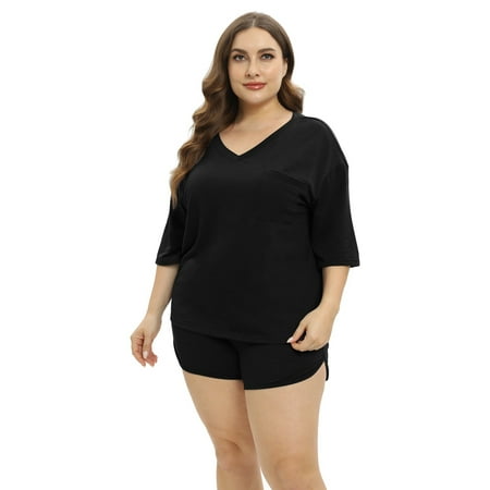 Shorts Pajama Set for Women Plus Size - Women s Pajama Set Plus Size Casual Short Sleeve Top and Shorts Nightwear Pjs Sets XL-4XL
Shorts Pajama Set for Women Plus Size - Women s Pajama Set Plus Size Casual Short Sleeve Top and Shorts Nightwear Pjs Sets XL-4XL