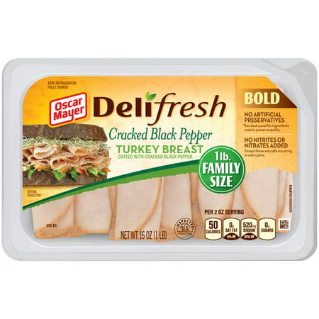 Oscar Mayer Deli Fresh Cracked Black Pepper Turkey Breast Lunch Meat, 16 oz