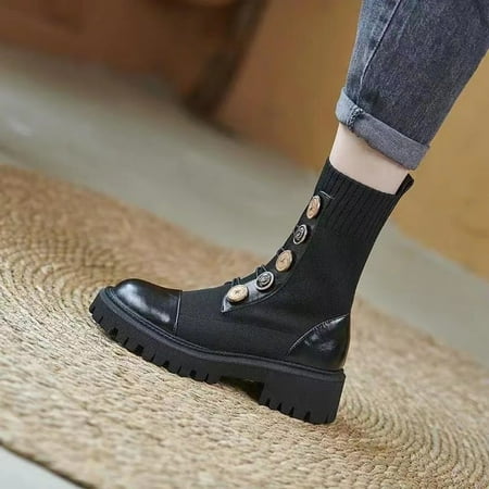 Women‘s Button Decor Slip On Knit Boots Round Toe Mid-Calf Platform Boots Women‘s Footwear
Women‘s Button Decor Slip On Knit Boots Round Toe Mid-Calf Platform Boots Women‘s Footwear