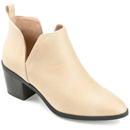 Journee Collection Womens Lola Wide Width Pull On Stacked Heel Booties