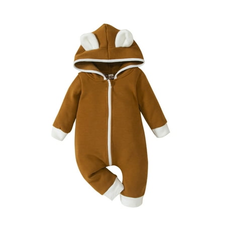 Beiwei Newborn Casual One Piece Hooded Jumpsuit Solid Color Cartoon Winter Outwear Outfits Baby Long Sleeve Party Fleece Romper Zipper Brown 90/6-9M
Beiwei Newborn Casual One Piece Hooded Jumpsuit Solid Color Cartoon Winter Outwear Outfits Baby Long Sleeve Party Fleece Romper Zipper Brown 90/6-9M