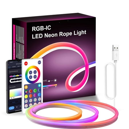 XIAOFFENN DIY Neon With RGB IC LED Neon With Bluetooth Synchronization Function suitable For RGB Strip Lights Of Bedroom Living Room Game Room Wall Decoration Clearance
XIAOFFENN DIY Neon With RGB IC LED Neon With Bluetooth Synchronization Function suitable For RGB Strip Lights Of Bedroom Living Room Game Room Wall Decoration Clearance