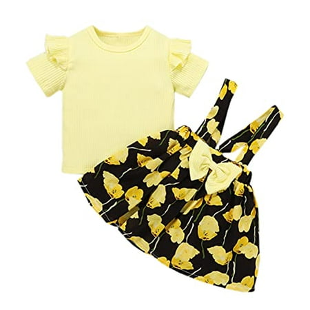 StylesILove Baby Toddler Girls Ruffle Short Sleeve Ribbed Top and Floral Suspender Skirt 2pcs Flower Dress Outfit (Yellow 9 Months)
StylesILove Baby Toddler Girls Ruffle Short Sleeve Ribbed Top and Floral Suspender Skirt 2pcs Flower Dress Outfit (Yellow 9 Months)