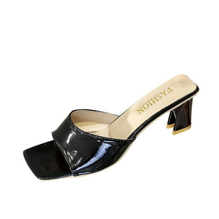 Womens Sandals Fashion Summer Women Sandals Medium Heel Thick Heel Open Toe Solid Color Casual Slip On Women S Sandals Pu Black 39
Womens Sandals Fashion Summer Women Sandals Medium Heel Thick Heel Open Toe Solid Color Casual Slip On Women S Sandals Pu Black 39