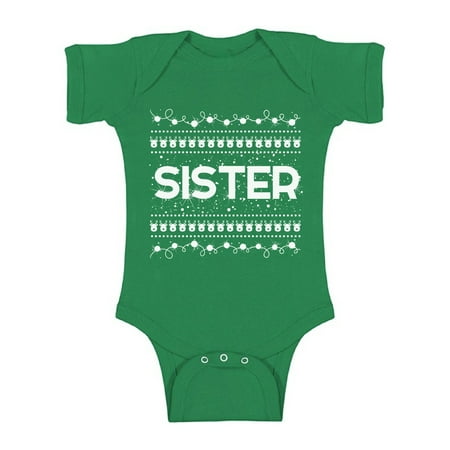 Awkward Styles Ugly Xmas Baby Outfit Bodysuit Sister Christmas Pattern Romper
Awkward Styles Ugly Xmas Baby Outfit Bodysuit Sister Christmas Pattern Romper