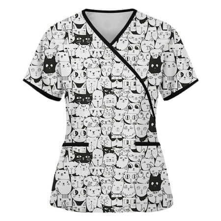 SELONE Scrub Tops Women Shirts for Women Graphic Short Sleeve V Neck with Pockets Bandage Working Uniform Blouse Fashion Beach Classy Y2K Soft Cute Tops Ladies Tops and Blouses Going Out Tops Black L
SELONE Scrub Tops Women Shirts for Women Graphic Short Sleeve V Neck with Pockets Bandage Working Uniform Blouse Fashion Beach Classy Y2K Soft Cute Tops Ladies Tops and Blouses Going Out Tops Black L