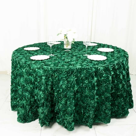 

Efavormart 120 Hunter Emerald Green Grandiose 3D Rosette Satin Round Tablecloth For Wedding Party Event Decoration