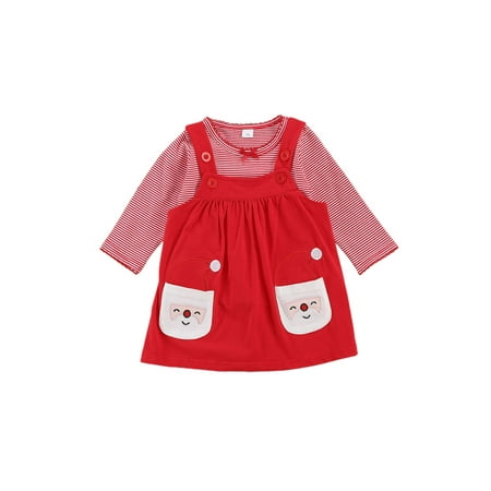 One opening Baby Dress Suit Christmas Striped Full Sleeve Top Button Suspender Skirt Set
One opening Baby Dress Suit Christmas Striped Full Sleeve Top Button Suspender Skirt Set