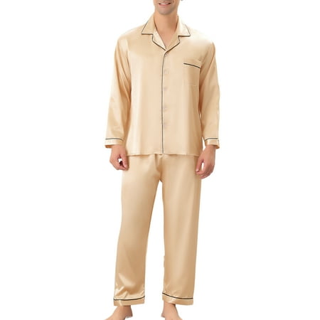 Lars Amadeus Men s Satin Pajama Set Long Sleeves Shirt Pants Sleepwear Pjs
Lars Amadeus Men s Satin Pajama Set Long Sleeves Shirt Pants Sleepwear Pjs
