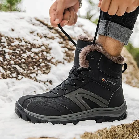 Men‘s Outdoor Snow Boots Leather Wear-resistant Warm Fleece Comfortable Anti-skid Hiking Boots Tactical Military Boots Winter
Men‘s Outdoor Snow Boots Leather Wear-resistant Warm Fleece Comfortable Anti-skid Hiking Boots Tactical Military Boots Winter
