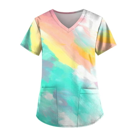 Yubatuo Independence Day Women Plus Size Scrubs Top with Pockets V-Neck Short Sleeve Printed Work Blouse for Women Mint Green L
Yubatuo Independence Day Women Plus Size Scrubs Top with Pockets V-Neck Short Sleeve Printed Work Blouse for Women Mint Green L
