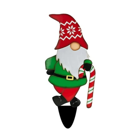 

LADAEN Christmas Gnome Stake Ground Plug Alloy Faceless Santa Claus Carrying Mushroom Ground Insert for Garden Lawn Patio Xmas Decorations Goblin