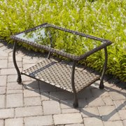 Crosley Palm Harbor Outdoor Wicker Glass Top Table